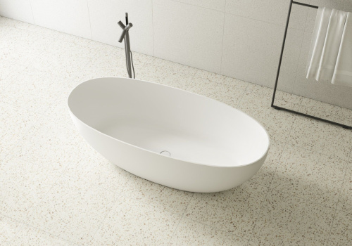 Ванна из искусственного камня Zenon Lago 4000.000.000.000.39670 170х75 отдельностоящая овальная - фото 4